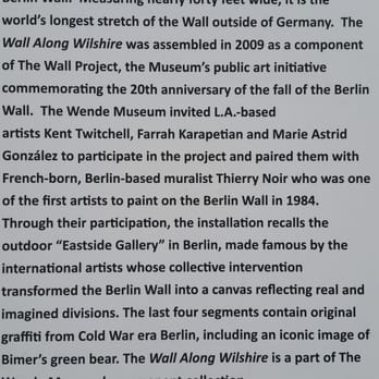 Berlin - Wall Project - Some 411 on the wall - Museums Near Me - Los Angeles, California