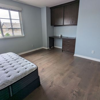 Golden State Floors - Bedroom flooring installed around the built in desk. - Flooring Near Me - Anaheim, California Golden State Floors - Bedroom flooring installed around the built in desk. - Flooring Near Me - Anaheim, California