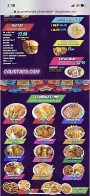 Menu photo 2 California Taco Shop Providence, RI