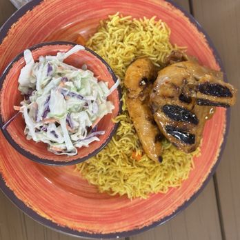 Peri Peri Republic - Chicken breast, Cole slaw, and rice - Burgers Near Me - Cedar Park, Texas