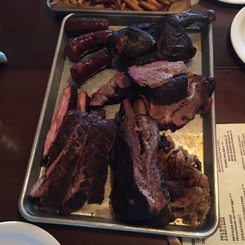 Brisket - Full sheet tray of meats & chicken. Smoked salmon not pictured here but it was really good as well. - Barbeque Near Me - North Myrtle Beach, South Carolina Brisket - Full sheet tray of meats & chicken. Smoked salmon not pictured here but it was really good as well. - Barbeque Near Me - North Myrtle Beach, South Carolina