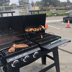 Meats on grill