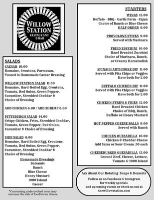 Menu photo 2 Willow Station Castle Shannon, PA Menu photo 2 Willow Station Castle Shannon, PA