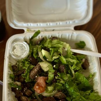 The Mediterranean - Beef Salad.  I ate about 1/4 of it before this pic.. :) - Greek Near Me - Concord, California