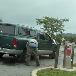 Sheetz - Williamsport man utilizing the free air pump
