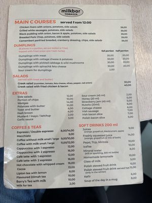 Menu photo 1 Milkbar Tomasza Kraków, MA