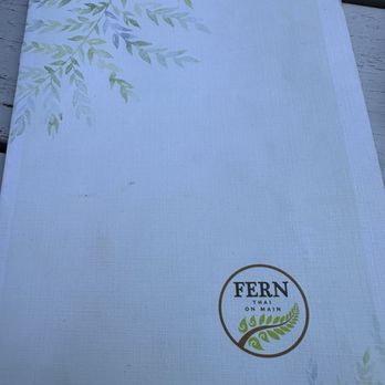 Fern Thai on Main - Front of menu - Thai Near Me - Bellevue, Washington