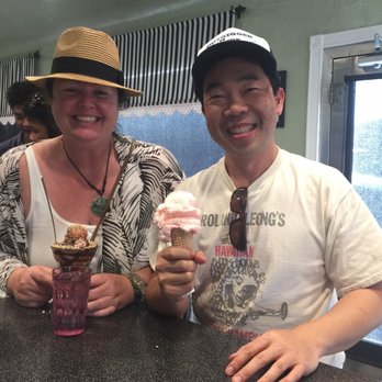 Dewar's Candy Shop - Excited to eat our ice cream, but had to take a quick photo beforehand. - Candy Stores Near Me - Bakersfield, California
