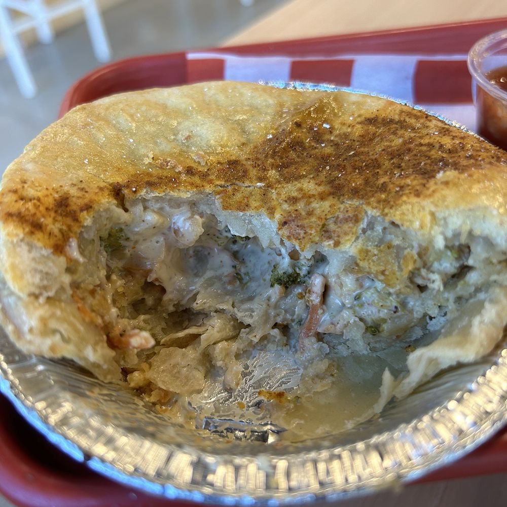 The Kookaburra - Inside of Thai chicken chili Aussie Pie - Coffee & Tea Near Me - Alachua, Florida The Kookaburra - Inside of Thai chicken chili Aussie Pie - Coffee & Tea Near Me - Alachua, Florida