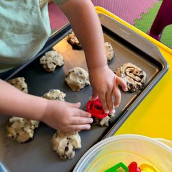 Luisa's Child Care - Engraving letters in cookie dough.
