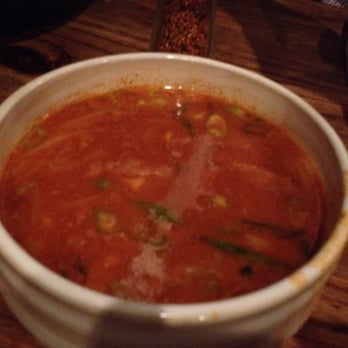 Ramen Wasabi - The spice bomb we received as miso garlic ramen when asked to make it mildly spicier. #threwitaway - Ramen Near Me - Chicago, Illinois Ramen Wasabi - The spice bomb we received as miso garlic ramen when asked to make it mildly spicier. #threwitaway - Ramen Near Me - Chicago, Illinois