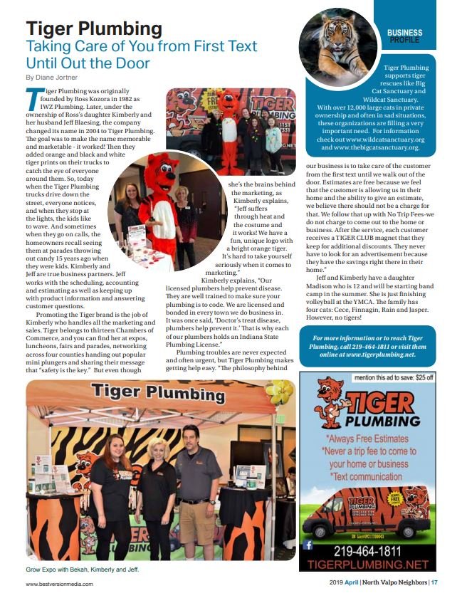 Slide of Tiger Plumbing