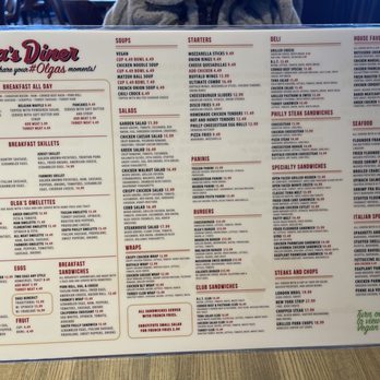 Olga's Diner - The same menu. Thought I had the other side. Oops. - Diners Near Me - Marlton, New Jersey