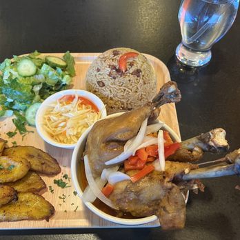 PiBonAn - a plate of food on a table - Haitian Near Me - Holbrook, Massachusetts