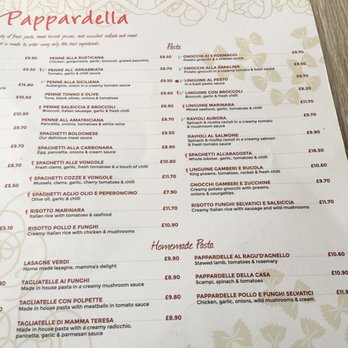 La Pappardella - Menu (2) - Pizza Near Me - London, XGL