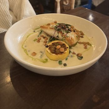 Demetris Woodstone Taverna - Halibut - Mediterranean Near Me - Edmonds, Washington