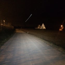 Hukeberg Rundt - Only paralell to E6 there is light enough to follow the path at nighttime. Bring your own (head-)light !