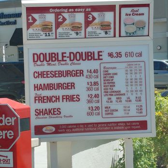In-N-Out Burger - menu as of July 2026 - Burgers Near Me - Riverside, California