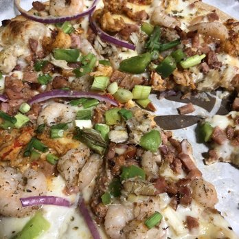 Pizza Artista - Broussard - Swamp Daddy pizza, light crab and Alfredo sauce instead of red. Worth every penny! - Pizza Near Me - Broussard, Louisiana Pizza Artista - Broussard - Swamp Daddy pizza, light crab and Alfredo sauce instead of red. Worth every penny! - Pizza Near Me - Broussard, Louisiana