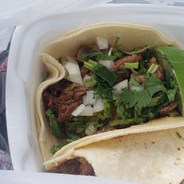 Corn taco with carne asada Corn taco with carne asada