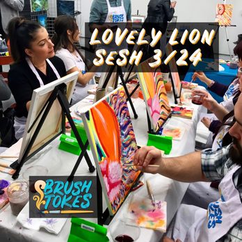BrushTokes - Lovely Lion Painting Session - Paint & Sip Near Me BrushTokes - Lovely Lion Painting Session - Paint & Sip Near Me