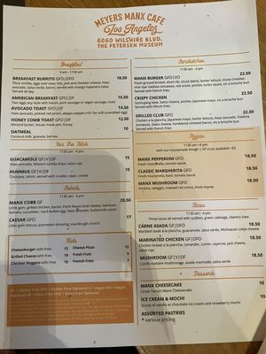 Menu photo 8 Meyers Manx Cafe Los Angeles, CA