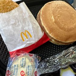 McDonald's - Pancakes, hash brown, and butter