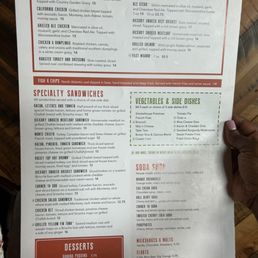 Corner 16 menu