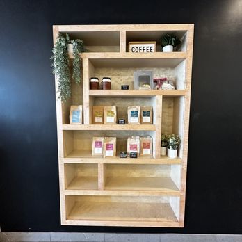 Ideology Coffee - Display case with house roasted coffee beans and coffee paraphernalia. - Coffee & Tea Near Me - Sherman Oaks, California