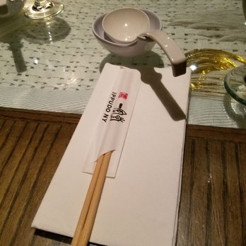 IPPUDO NY - Plate setting with big ladle for ramen - Ramen Near Me - New York, New York