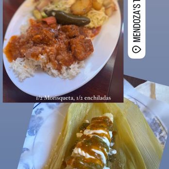 Mendoza's Taqueria - 1/2 Morisqueta, 1/2 enchiladas with Cesina - Mexican Near Me - San Jose, California Mendoza's Taqueria - 1/2 Morisqueta, 1/2 enchiladas with Cesina - Mexican Near Me - San Jose, California