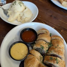 Sausage Rolls and mash Sausage Rolls and mash