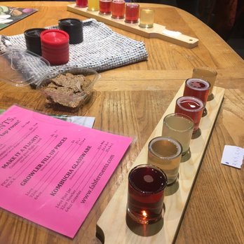 Fab Ferments - a flight of beers on a table - Beer Bar Near Me - Lockland, Ohio