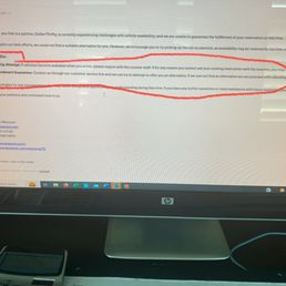 Email about vehicle availability Email about vehicle availability