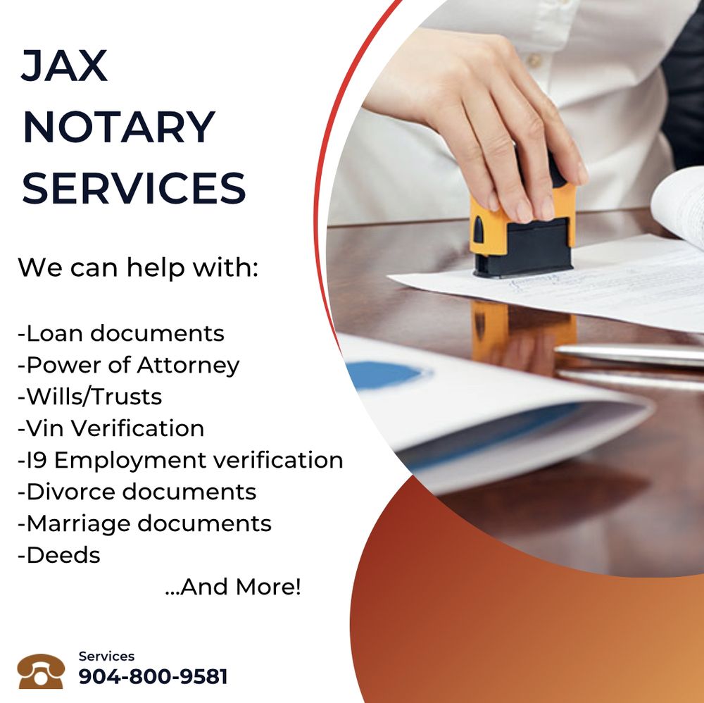JAX NOTARY SERVICES Updated August 2024 Request a Quote