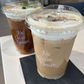 Kei Coffee House - Mint Latte & Banana Toffee Latte - Coffee & Tea Near Me - Westminster, California Kei Coffee House - Mint Latte & Banana Toffee Latte - Coffee & Tea Near Me - Westminster, California
