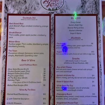 Blitzen's Antler Attic - Drink & Snack Menu - Pop-up Shops Near Me - Las Vegas, Nevada Blitzen's Antler Attic - Drink & Snack Menu - Pop-up Shops Near Me - Las Vegas, Nevada