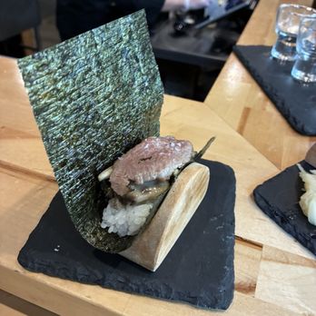Sugo Hand Roll Bar - A5 wagyu and mushroom hand roll - Sushi Bars Near Me - Seattle, Washington Sugo Hand Roll Bar - A5 wagyu and mushroom hand roll - Sushi Bars Near Me - Seattle, Washington