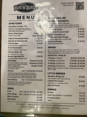 Menu photo 2 Brew Birds Quinlan, TX Menu photo 2 Brew Birds Quinlan, TX