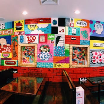 Sticky's - Mural and booth and table seating - Fast Food Near Me - New York, New York Sticky's - Mural and booth and table seating - Fast Food Near Me - New York, New York