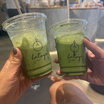 Hatoya - Mines the left for the same matcha drink. Taste different. Mine was all milk. - Coffee & Tea Near Me - Las Vegas, Nevada