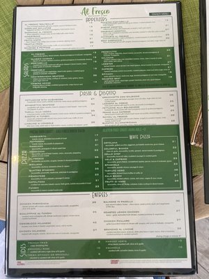 Menu photo 4 Al Fresco Palm Beach, FL