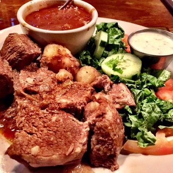 Cuba 512 - Carne con papa with salad instead of rice. - Caribbean Near Me - Austin, Texas