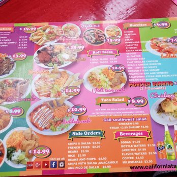 California Taco - Menus - Mexican Near Me - Johnston, Rhode Island
