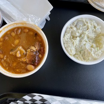 Meester Zebra - BBQ baked bean and potato salad. Both were very very good!!! - American Near Me - Cathedral City, California Meester Zebra - BBQ baked bean and potato salad. Both were very very good!!! - American Near Me - Cathedral City, California