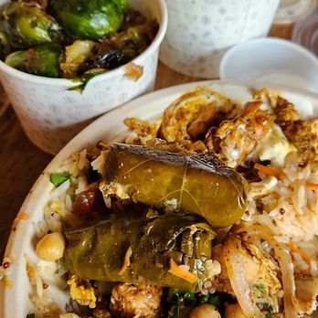 YAFO Kitchen - Rice Bowl with hummus. And Grilled Brussels, Falafel.. - Middle Eastern Near Me - Charlotte, North Carolina YAFO Kitchen - Rice Bowl with hummus. And Grilled Brussels, Falafel.. - Middle Eastern Near Me - Charlotte, North Carolina