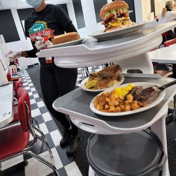 Steak n Egg Diner - a woman in a face mask serving food - Breakfast & Brunch Near Me - Washington, DC, District of Columbia Steak n Egg Diner - a woman in a face mask serving food - Breakfast & Brunch Near Me - Washington, DC, District of Columbia