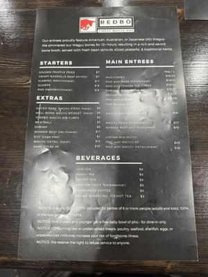 Menu photo 7 Pho Redbo Westminster, CA