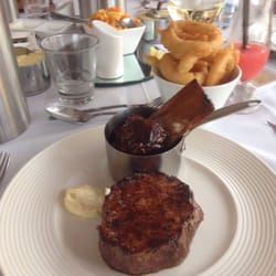 Restaurant 23 - This is the £20 fillet steak work a 'Jacobs ladder' prime rib. Salt & vinegar onion rings on the side.
