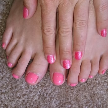 Nail Max - Pretty in Pink! Gel manicure, standard pedicure. - Nail Salons Near Me - Las Vegas, Nevada